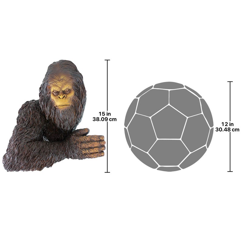 Design Toscano DB583078 Bigfoot The Bashful Yeti Indoor/Outdoor Garden Tree Sculpture, 15 Inches Wide, 12 Inches Deep, 15 Inches High, Handcast Polyresin, Full Color Finish - Image 5